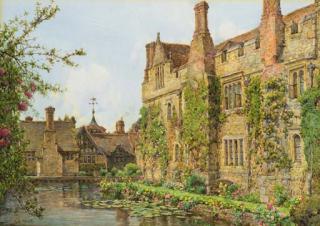 Ernest Arthur Rowe - Across the moat, Hever Castle