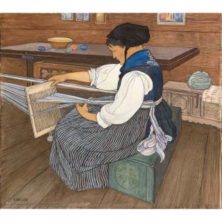 Ernest Biéler - La Tisserande The Weaver Woman