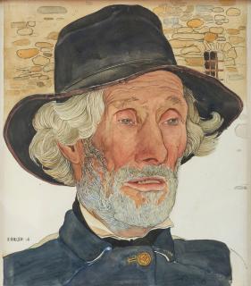 Ernest Biéler - Le vieux sonneur, Claude Antoine à Savièse, 1908