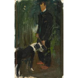 Ernest Biéler - Mon Père Avec Chien, 1908 My Father With Dog, 1908