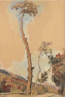 Ernest Biéler - Paysage de Savièse, um 1935