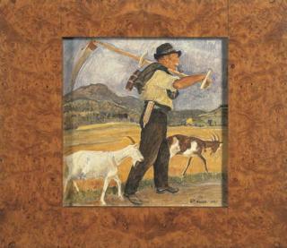 Ernest Biéler - Paysan Et Ses Chèvres, 1946