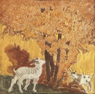 Ernest Biéler - Ziegen unter einem Baum