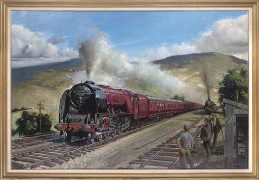 Ernest Burnett Hood - The Duchess of Montrose, at full steam