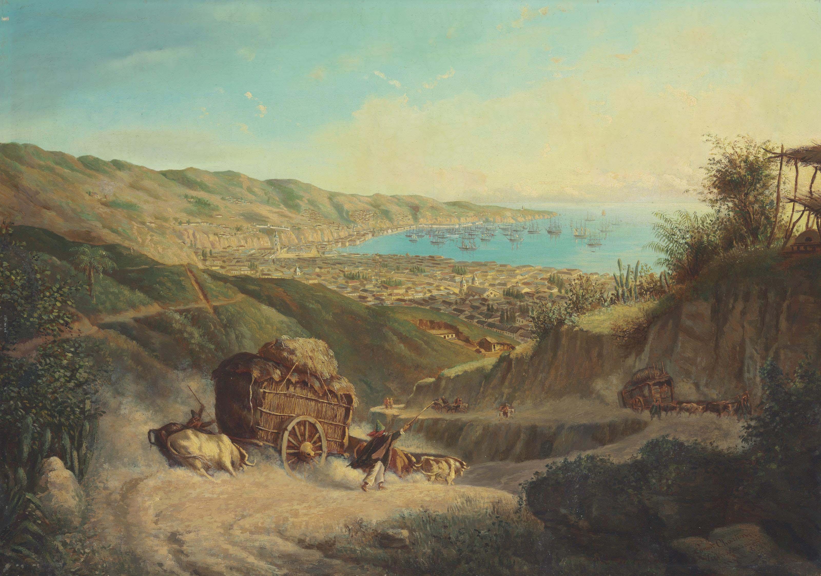 Ernest Charton - View of Valparaíso