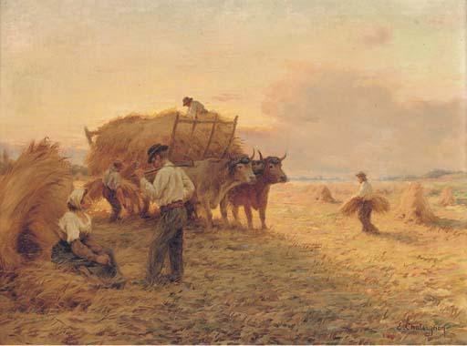 Ernest Chateignon - Rentrée des blés - Auvergne