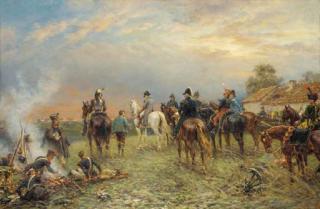 Ernest Crofts, R.A. - Near the Belle Alliance at dawn, June 18th, 1815