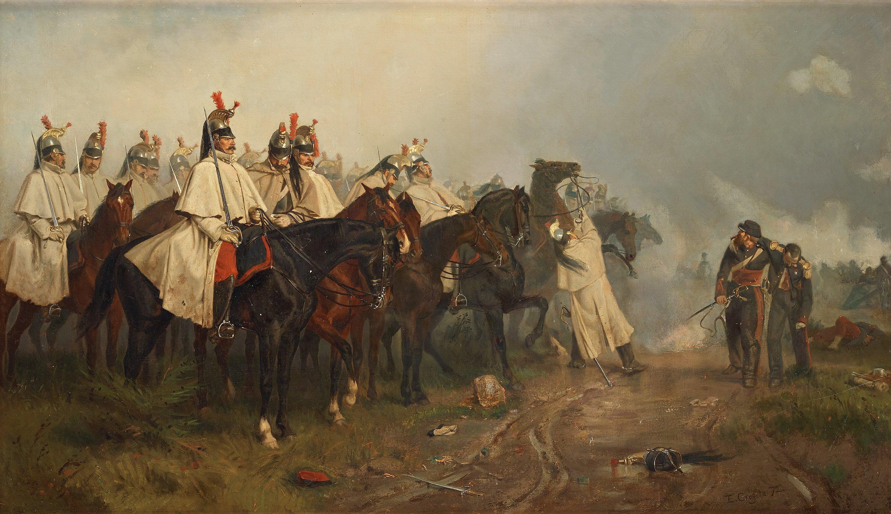 Ernest Crofts - French cuirassier squadron at the French-German war in 1870