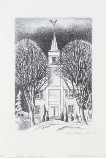 Ernest Fiene - Old Church; and five companion prints
