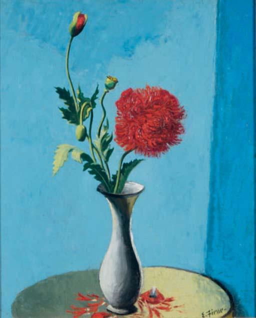 Ernest Fiene - Still Life with poppies