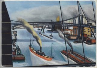 Ernest Fiene - View from Brooklyn Bridge No. I