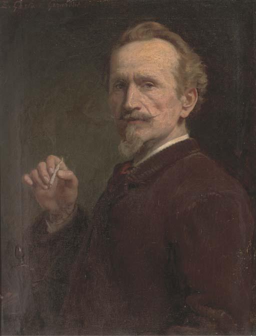 Ernest Gustave Girardot, R.B.A. - A Whiff, self-portrait of the artist