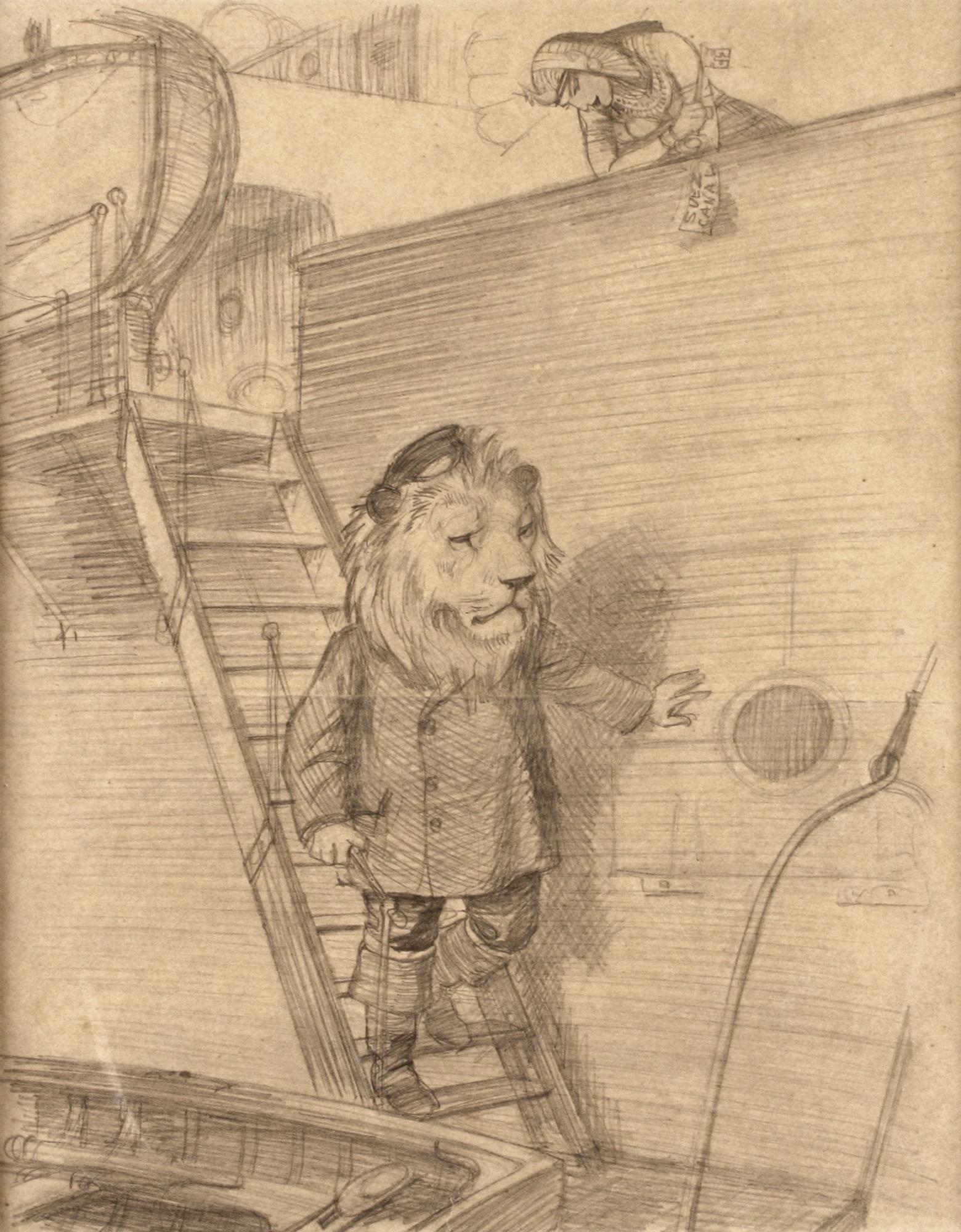 Ernest H. Shepard - Cleopatra And The Lion Dropping The Pilot