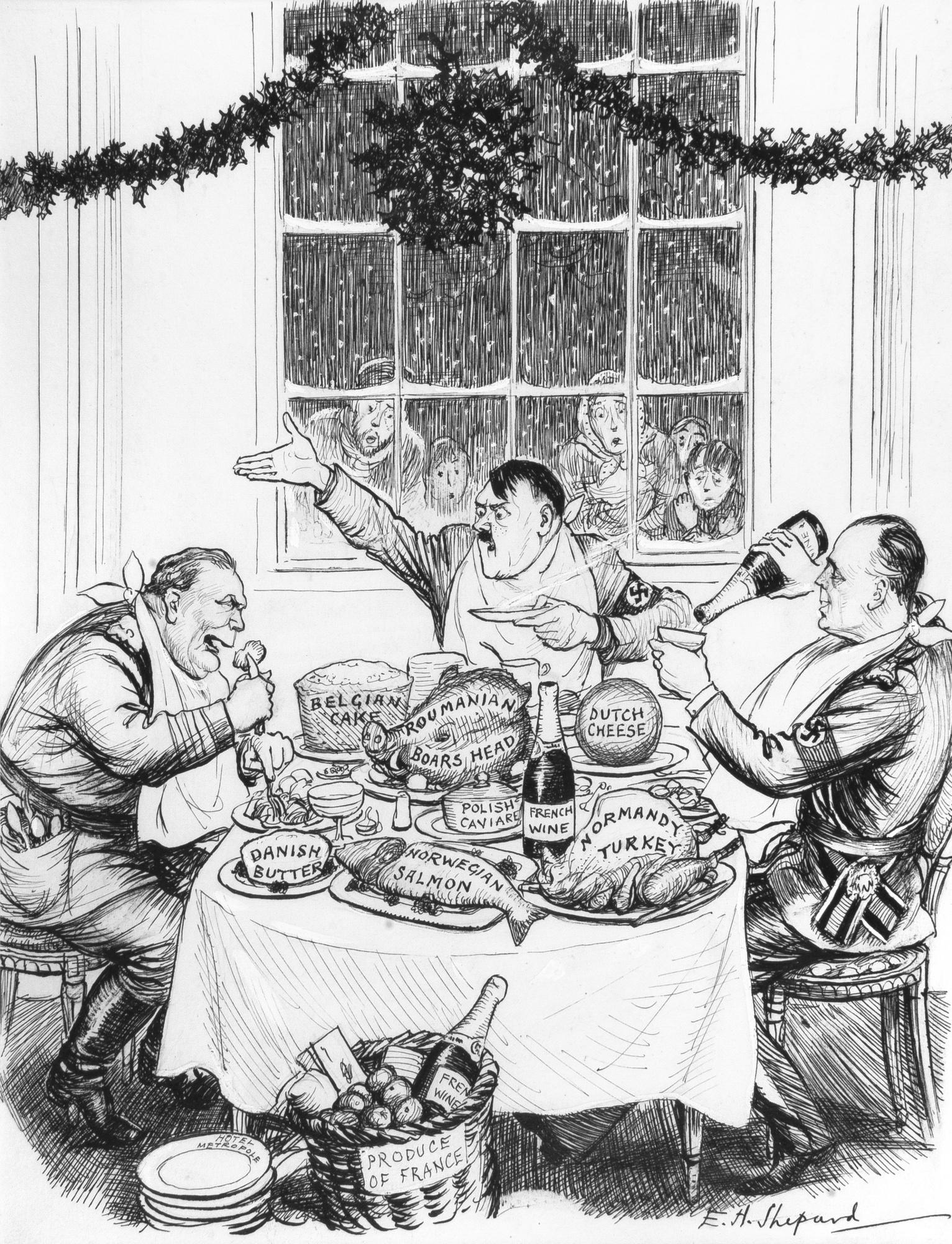 Ernest H. Shepard - ‘The Bandits Feast’ (‘I’Ve Said It Once, And I’Ll Say It Again, The British Are Starving Europe’)
