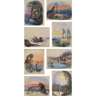 Ernest Henri Griset - French Stanley In Africa (Eight Works)
