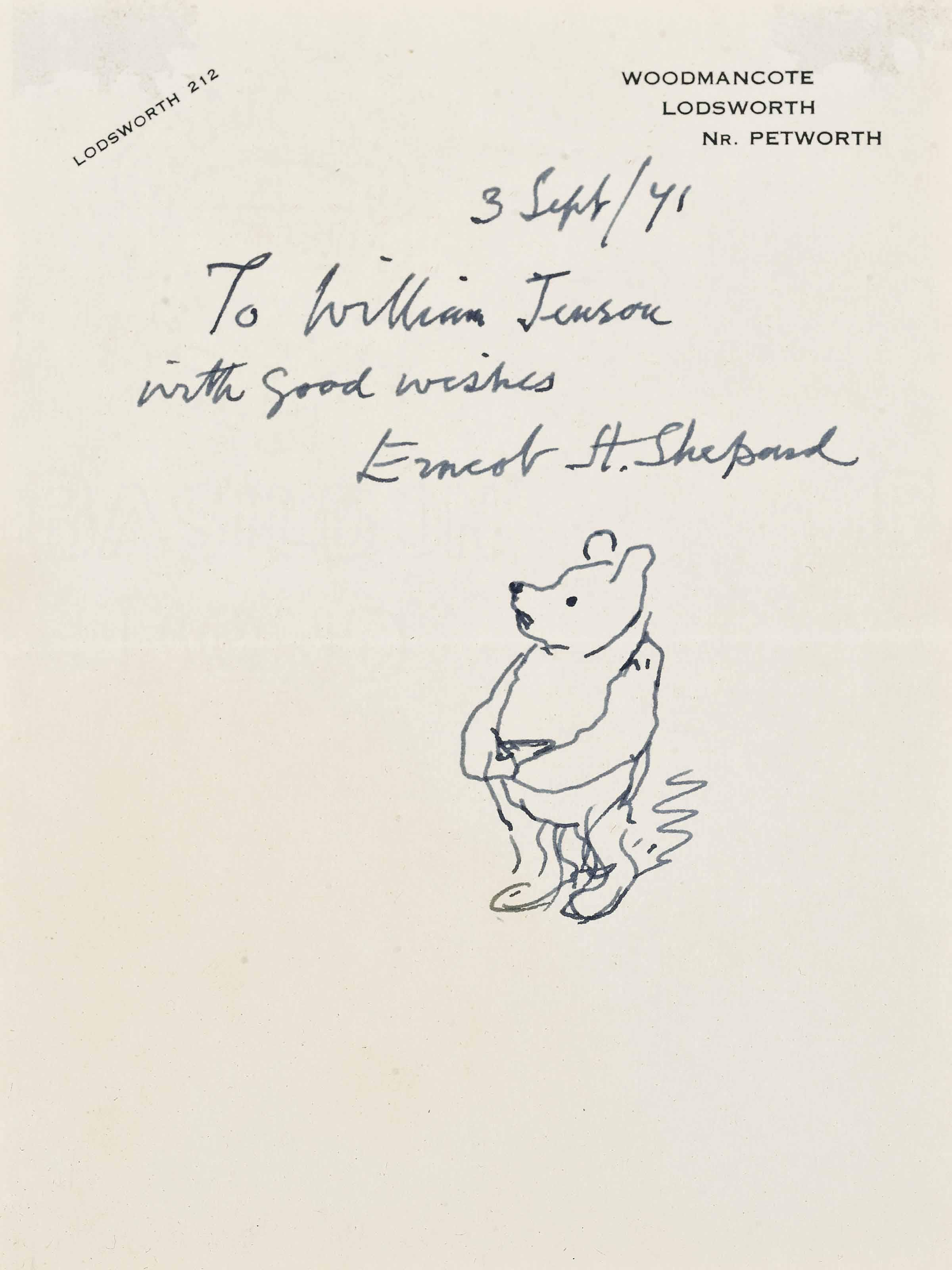 Ernest Howard Shepard - A sketch of Pooh