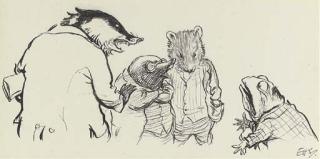 Ernest Howard Shepard - An Illustration To Kenneth Grahame\'S \'The Wind In The Willows\': \'Mayn\'T I Sing Them Just One Little Song?\' He Pleaded Piteously