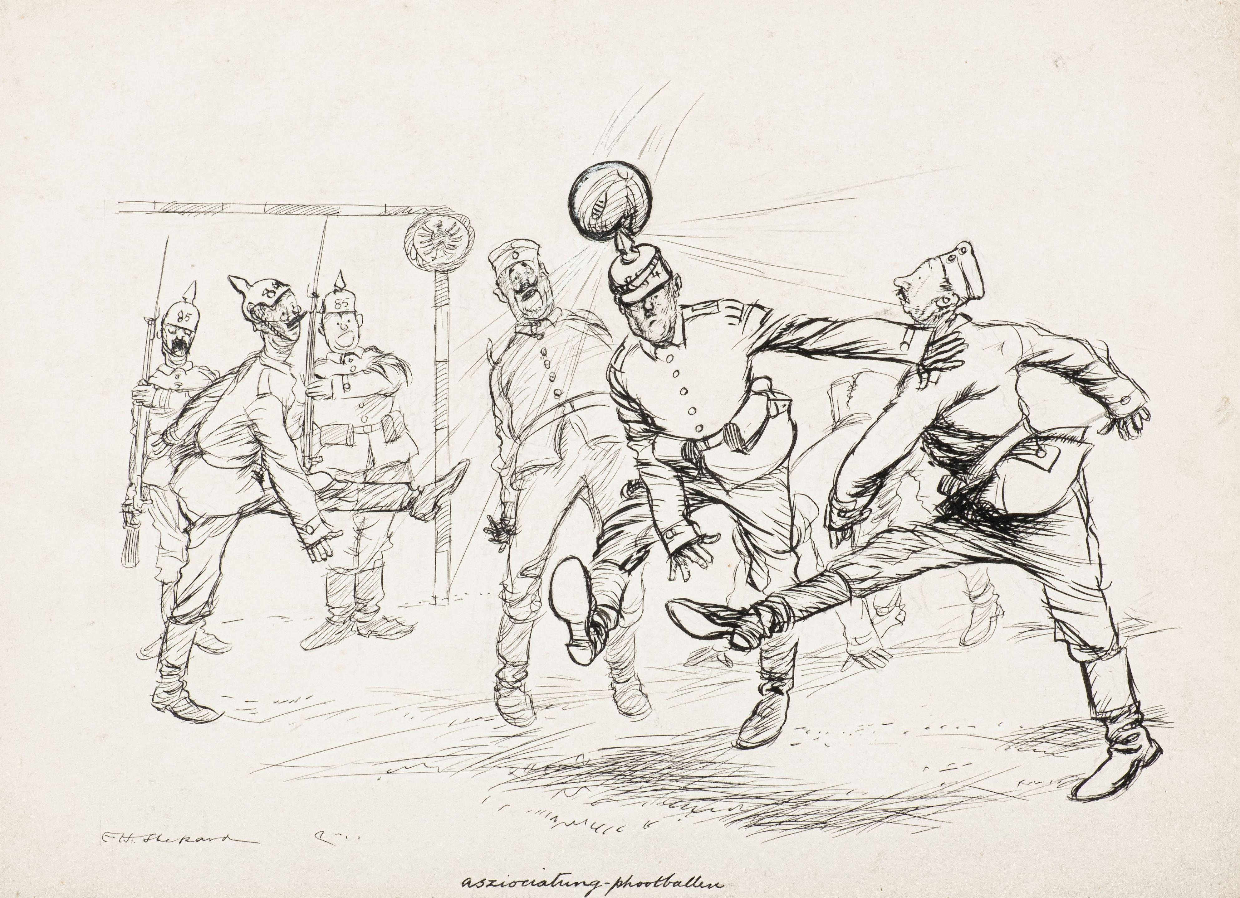 Ernest Howard Shepard - Asziociatung – Phootballen, Unreported casualty to the football of the 85th Infantry Regiment of the enemy