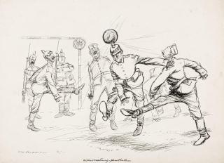 Ernest Howard Shepard - Asziociatung – Phootballen, Unreported casualty to the football of the 85th Infantry Regiment of the enemy