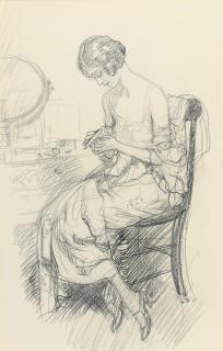 Ernest Howard Shepard - The embroidery frame