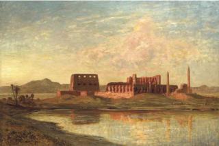 Ernest Karl Eugen Koerner - Ancient Ruins On The Banks of The Nile