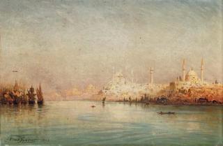 Ernest Karl Eugen Koerner - On the Golden Horn before the Sulemymaniye Mosque, Istanbul