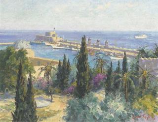 Ernest Knight - Mandraki Harbour, Rhodes