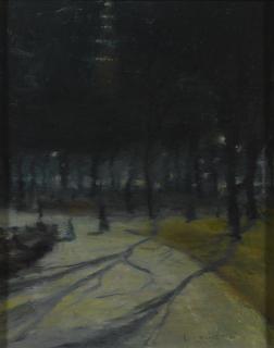 Ernest Lawson - Evening, Madison Square Park