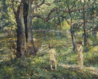 Ernest Lawson - Swimming Pool in the Meadow