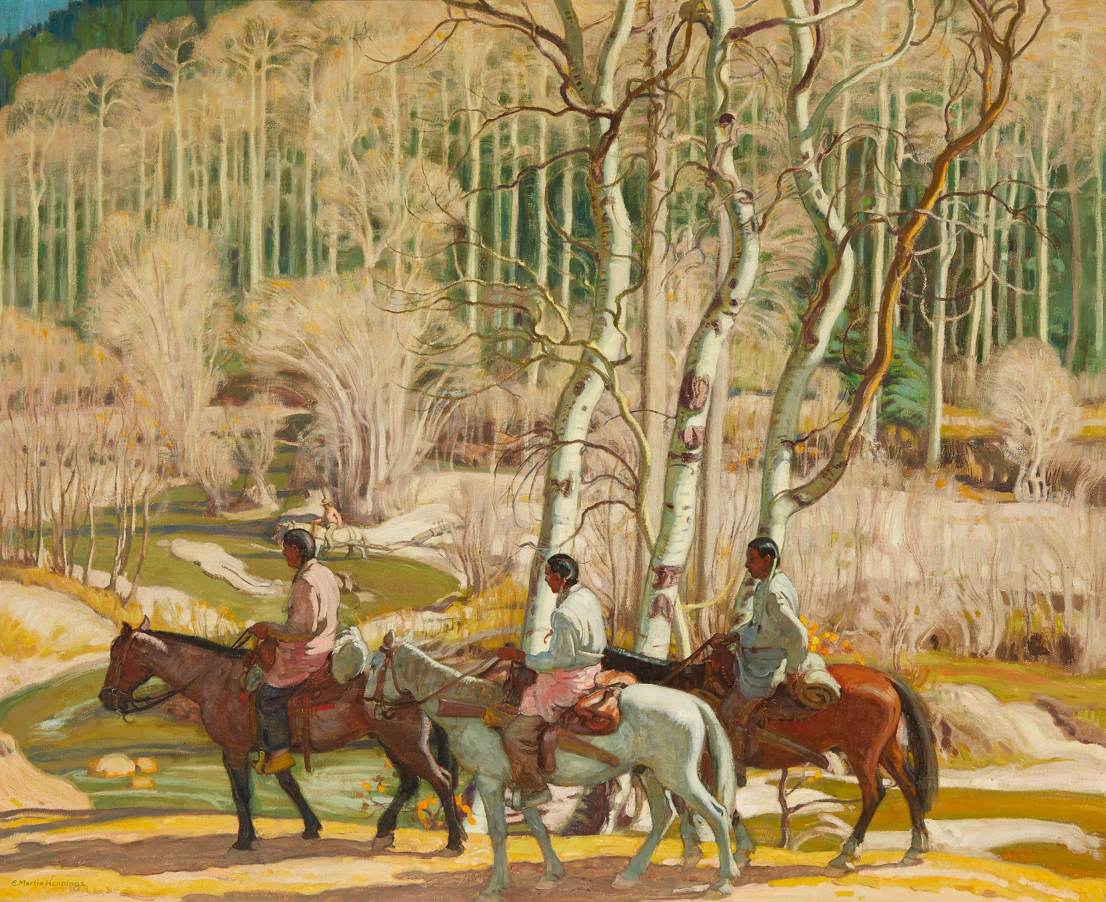 Ernest Martin Hennings - Hunters in the Canyon