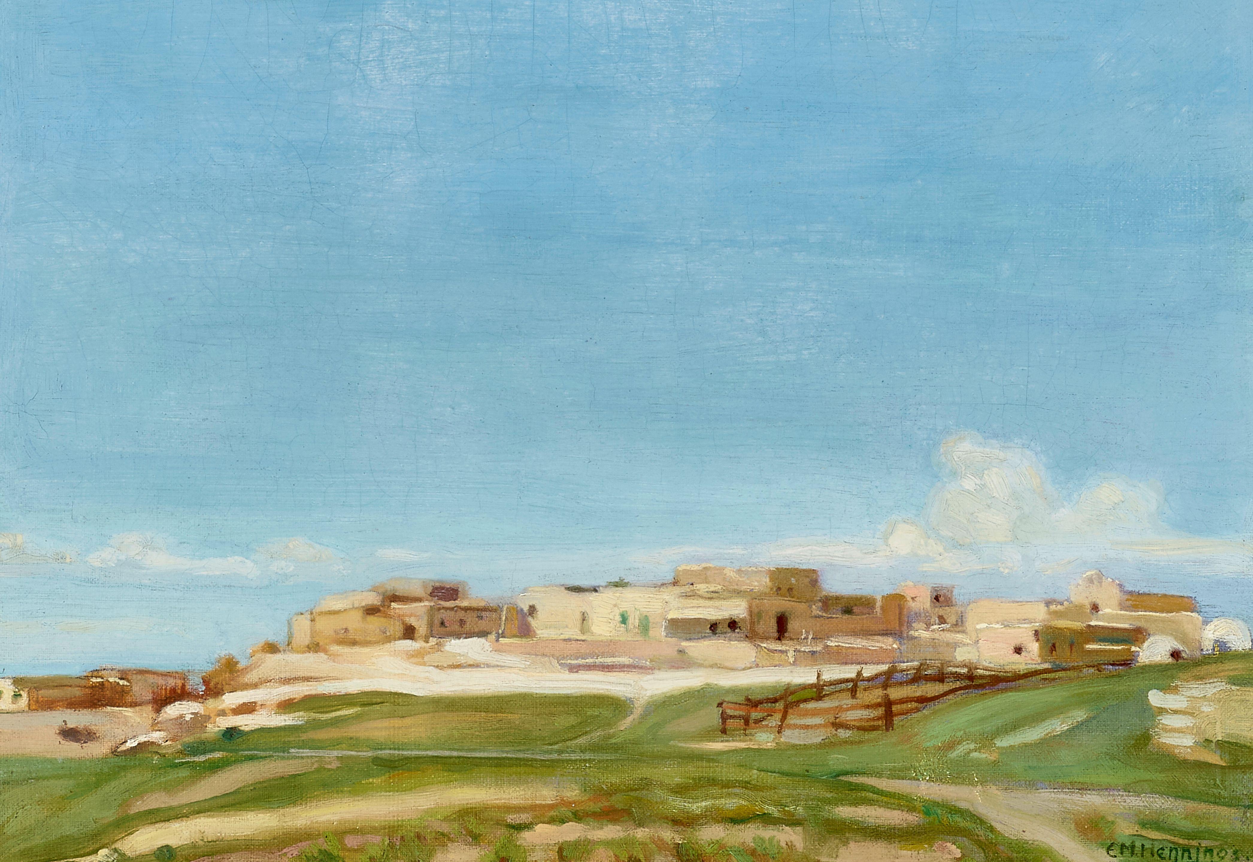 Ernest Martin Hennings - Laguna Pueblo 10 x 14 in. framed 13 1/2 x 17 1/2 in.