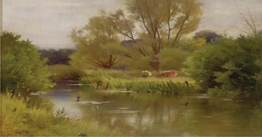 Ernest Parton - On the Nadder, Wiltshire; also a companion painting
