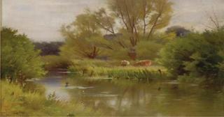 Ernest Parton - On the Nadder, Wiltshire; also a companion painting