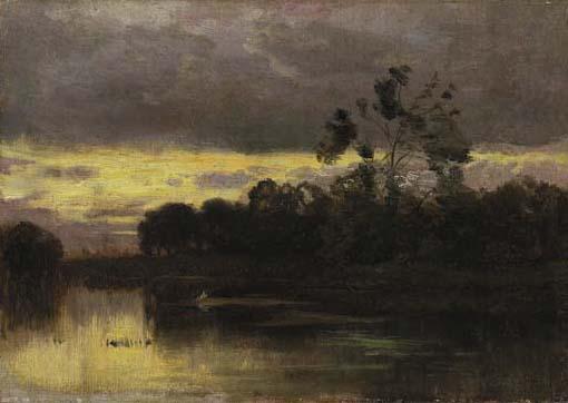 Ernest Parton - Sunset on the Lake