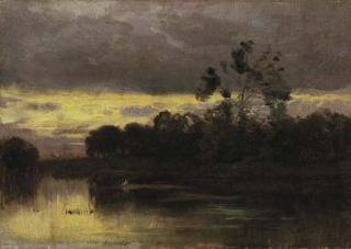 Ernest Parton - Sunset on the Lake
