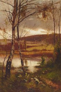 Ernest Parton - The Waning of the Year 16 x 11 in. framed 23 x 18 in.