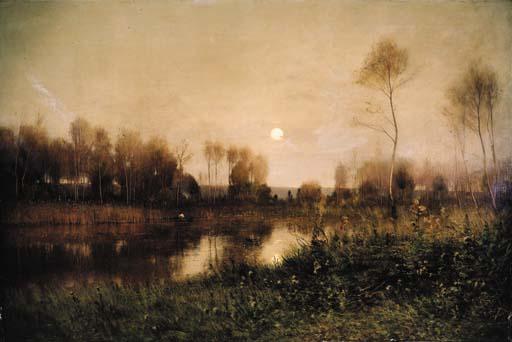 Ernest Parton - When Lingering Daylight Welcomes Night