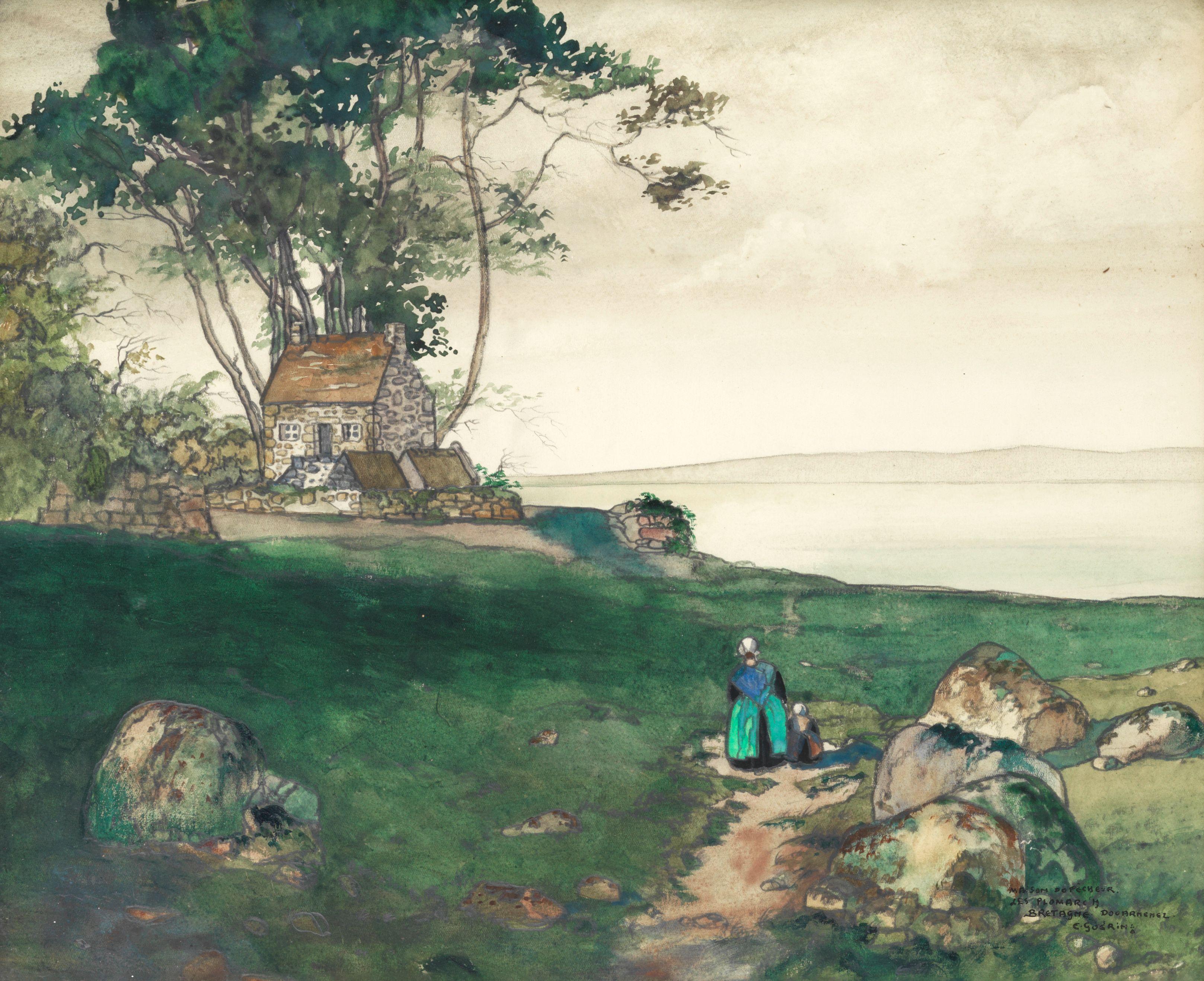 Ernest Pierre Guérin - La maison du pêcheur, Bretagne