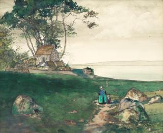 Ernest Pierre Guérin - La maison du pêcheur, Bretagne