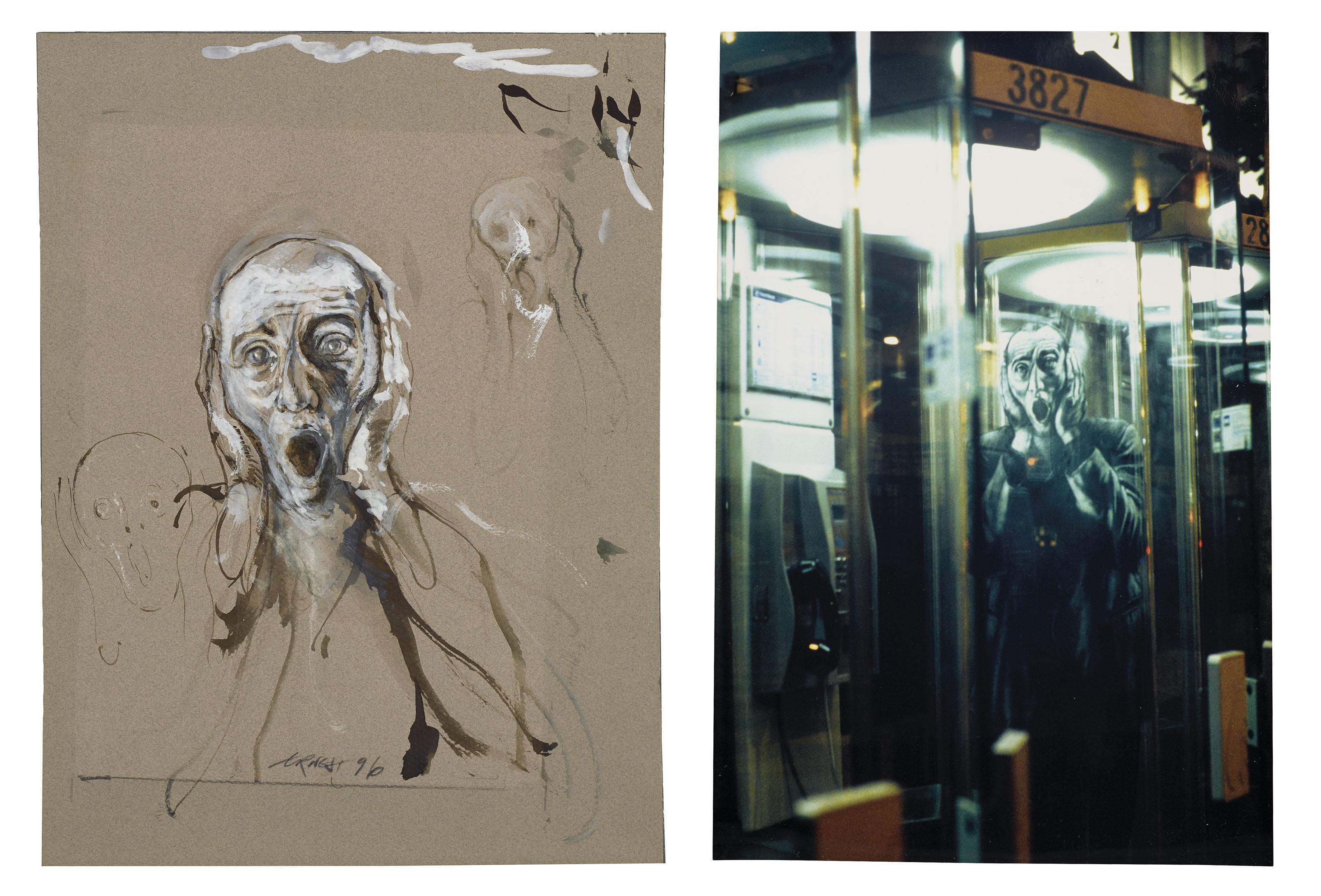 Ernest Pignon-Ernest - Composition (cabine téléphonique)