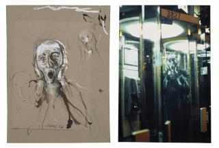 Ernest Pignon-Ernest - Composition (cabine téléphonique)