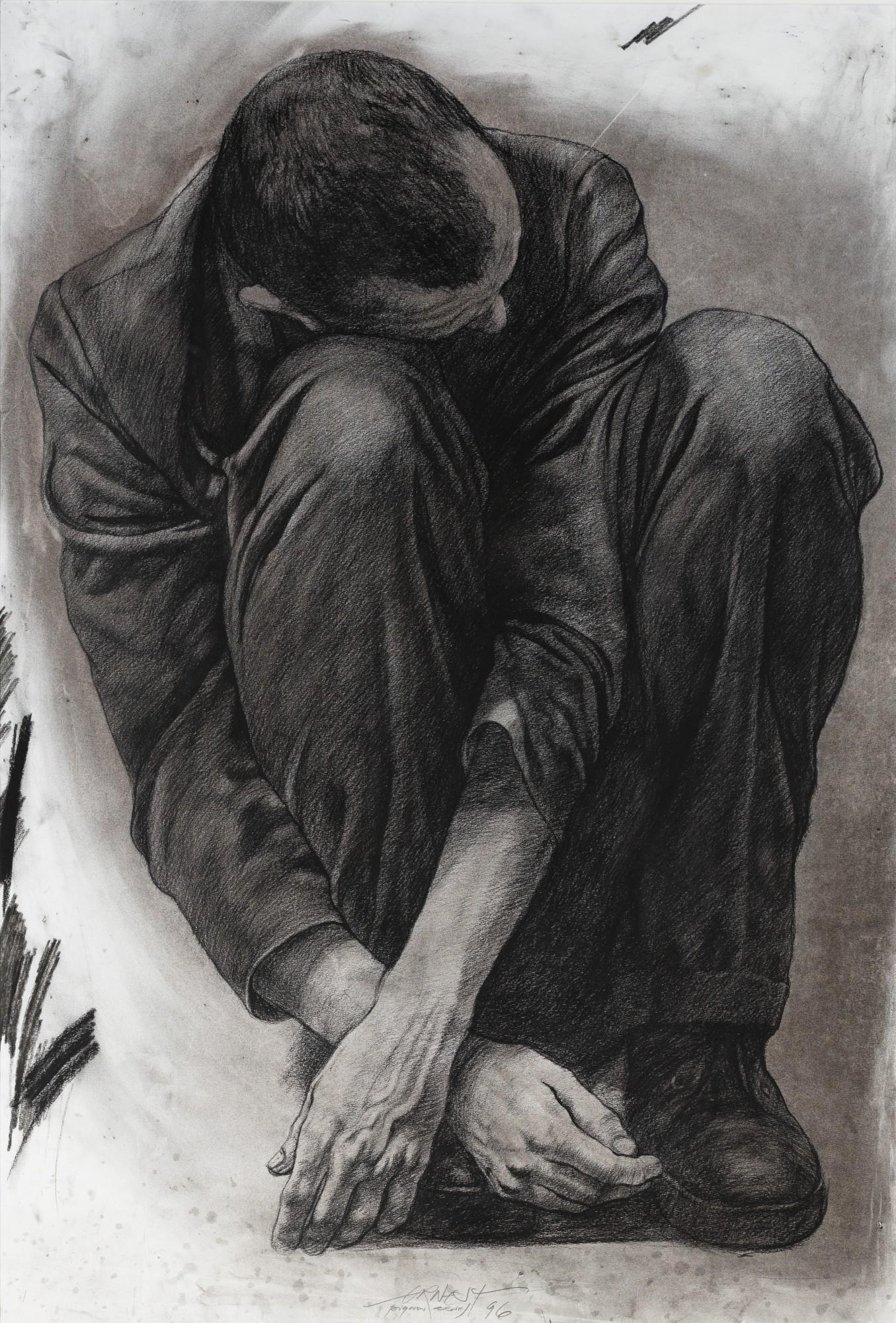 Ernest Pignon-Ernest - Composition No 60 (cabine téléphonique)