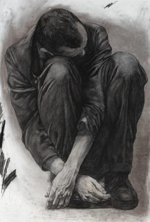 Ernest Pignon-Ernest - Composition No 60 (cabine téléphonique)