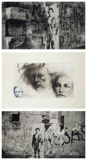 Ernest Pignon-Ernest - Etude pour Rimbaud; triptyque