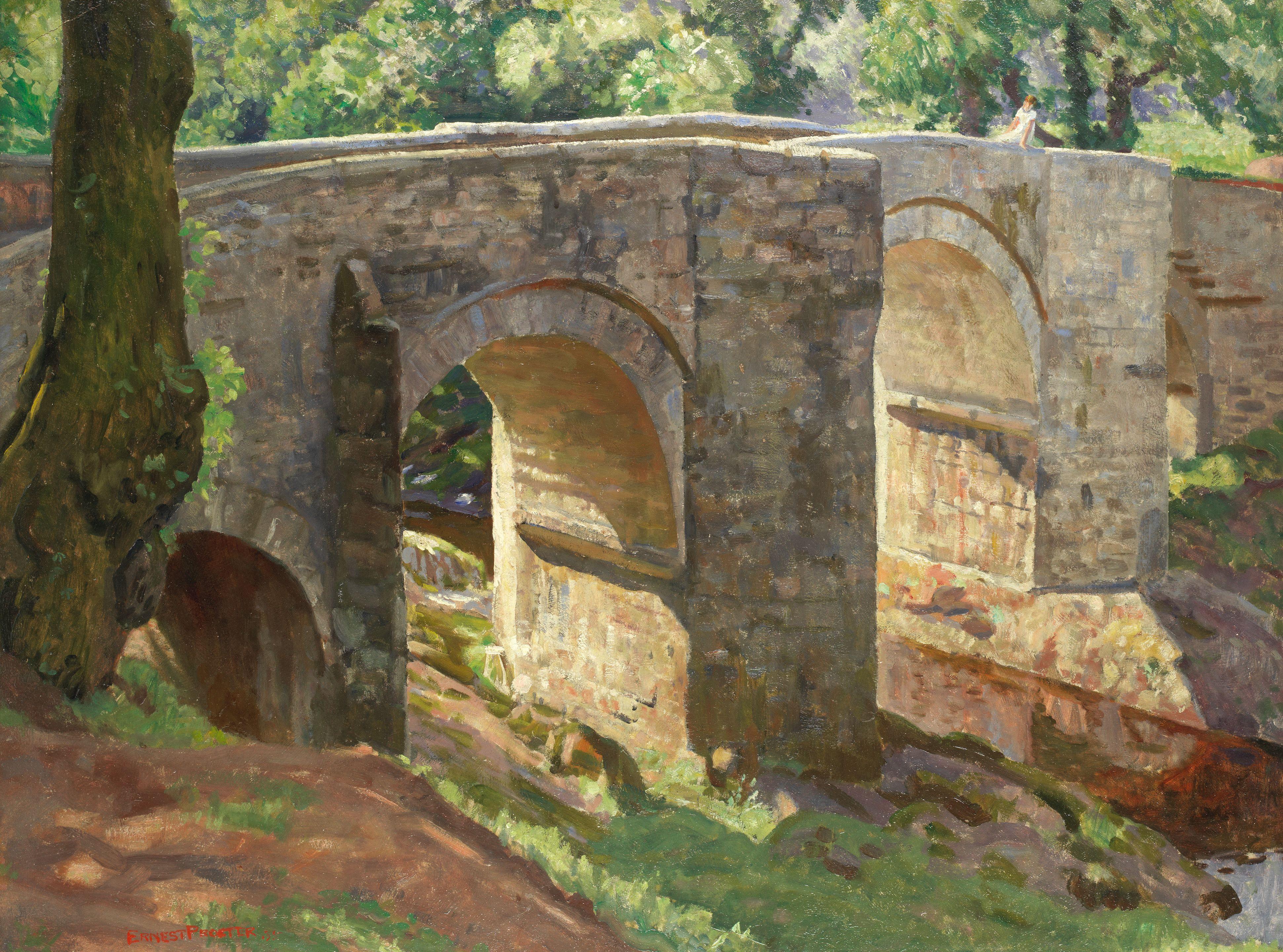 Ernest Procter - Holne Bridge on the River Dart