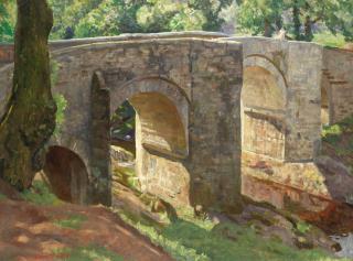 Ernest Procter - Holne Bridge on the River Dart