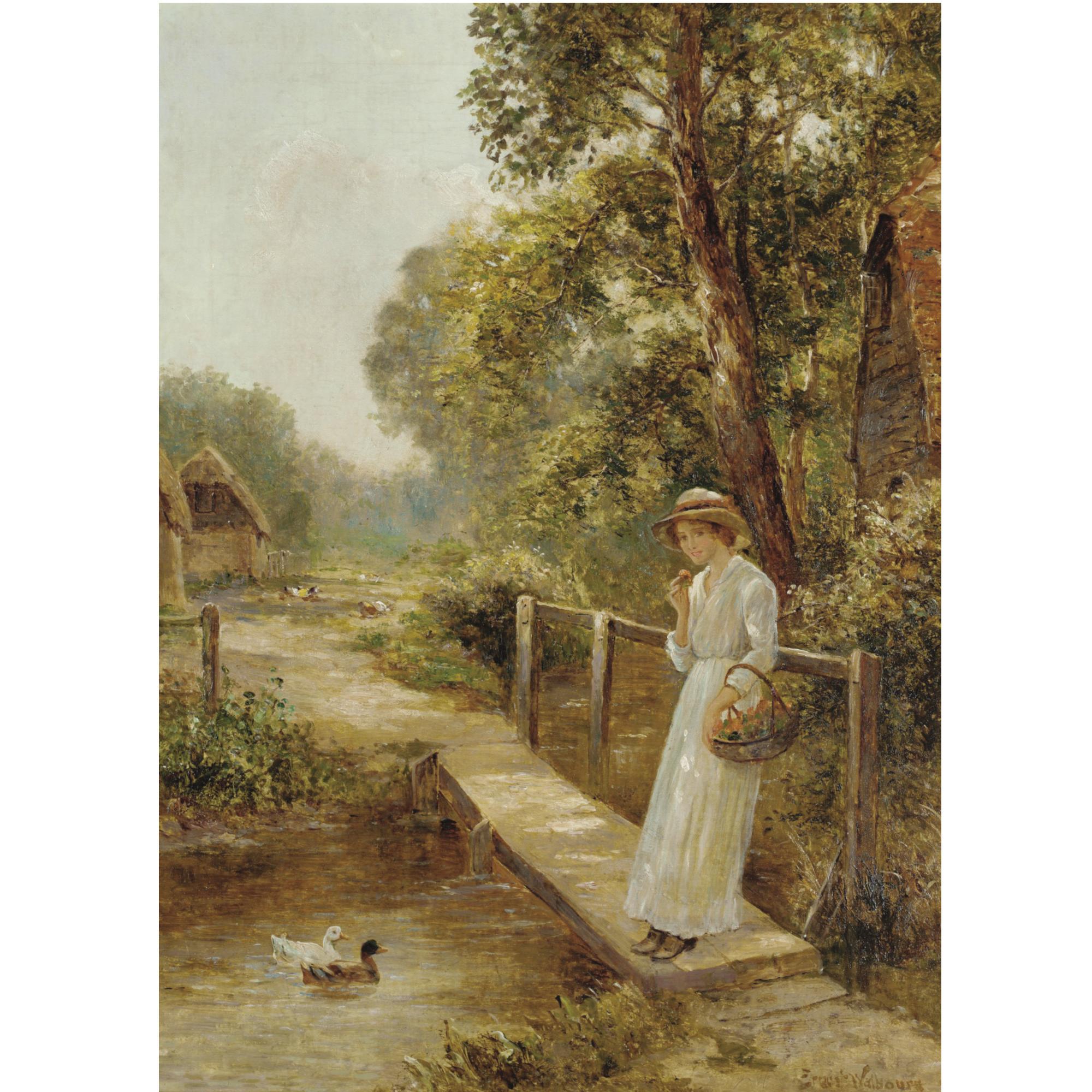 Ernest Walbourn - The Flower Basket; Sewing In The Garden