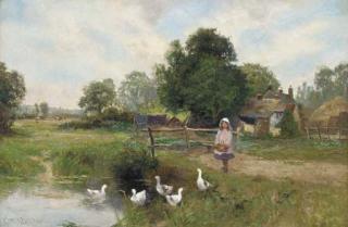 Ernest Walbourne - Feeding the geese
