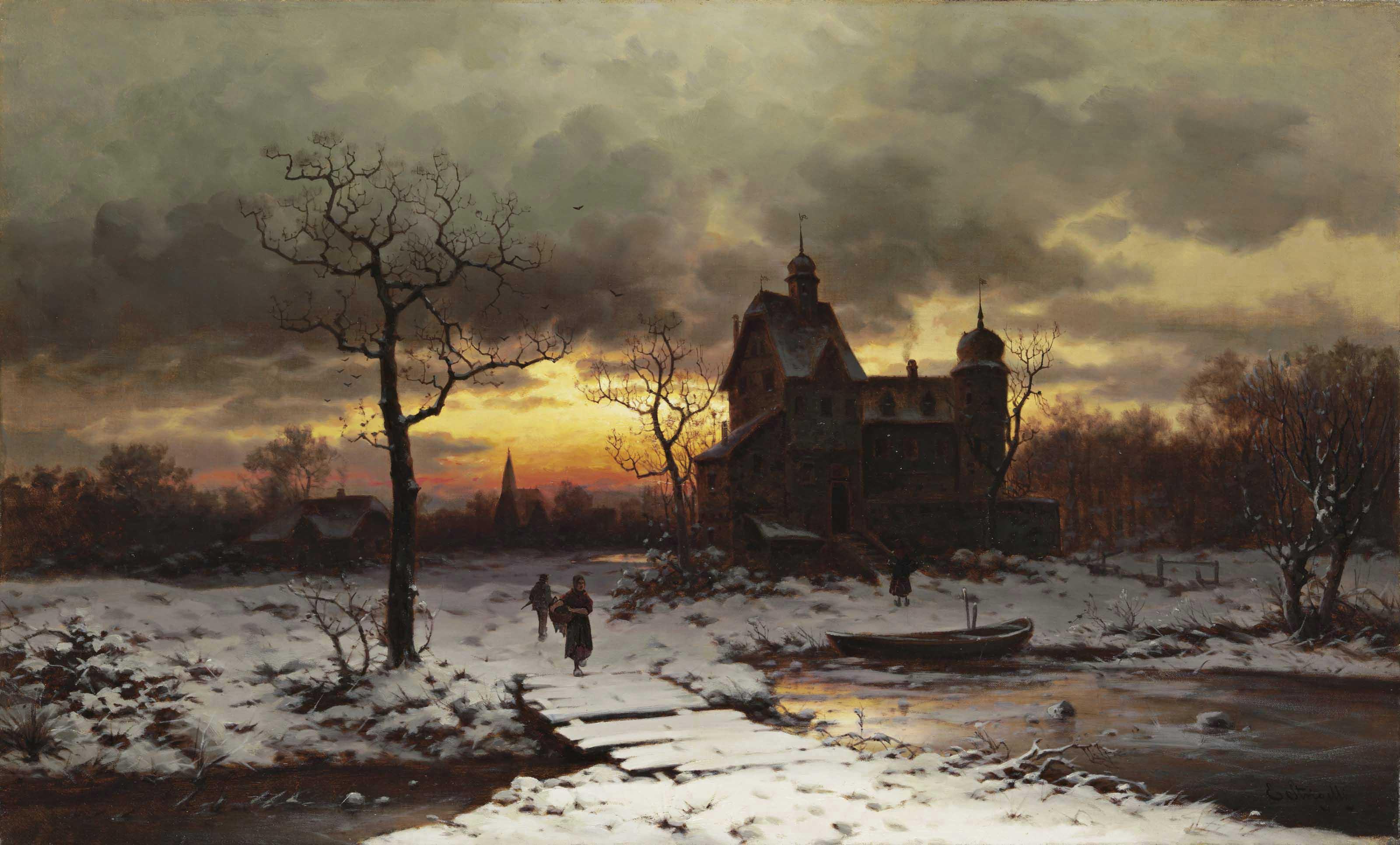 Ernesto Strigelly - A Winter Twilight In The Rhine Valley