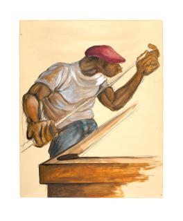 Ernie Barnes - Sketch IV, Preliminary Drawing for \'Jake\'